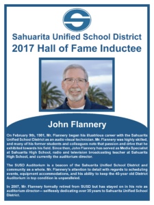 John Flannery Hall of Fame Poster