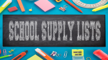 School Supply Lists various school supplies in border