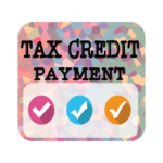 Tax Credit Payment button with colorful check marks