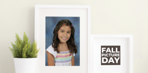 Photo frames with girl fall picture day