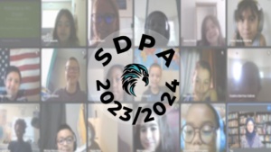 An i mage of SDPA students online. There's approx. 20 students in the picture.