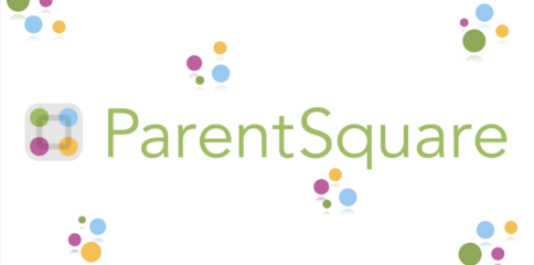 ParentSquare Logo with blue yellow green and burgundy bubbles in the background