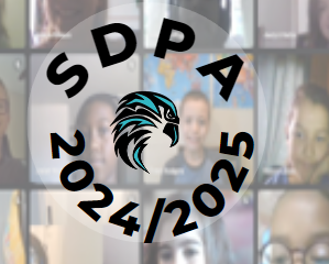 SDPA Logo of a Hawk with the year 2024/2025 added/